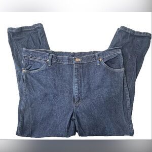 Wrangler Jeans Mens Size 42x30 Western‎ Slim Fit Cowboy Cut Blue Denim Stretch